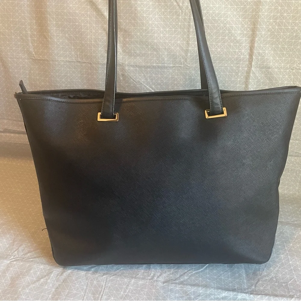 Lo & Sons Seville 13” Laptop Tote Black Saffiano Leather + Extra Shell